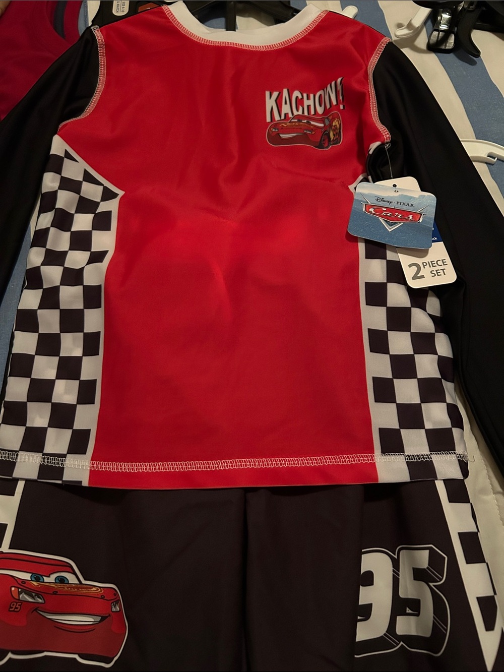 Disney lighting McQueen Red & Black 'Kachow!' Kids Two-Piece Swim Set